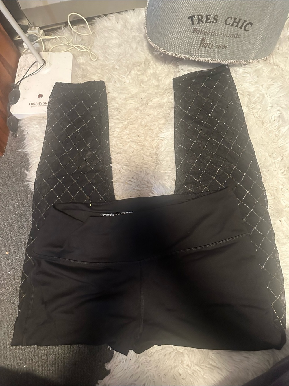 Victoria's Secret Black Quilted-Pattern Women’s Leggings